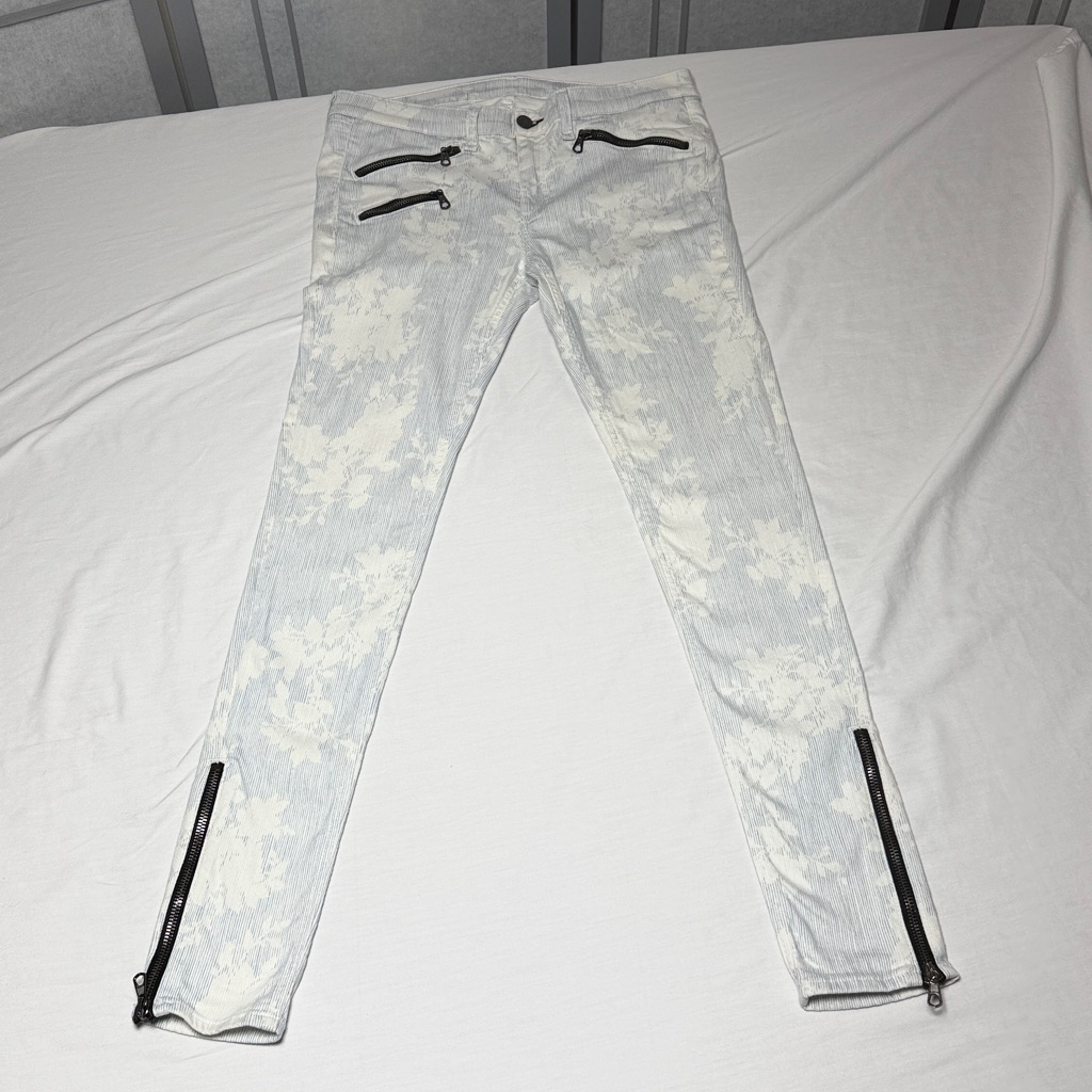 Rag & Bone For Saks Fifth Avenue Kahuna Print Moto Zip Skinny 28